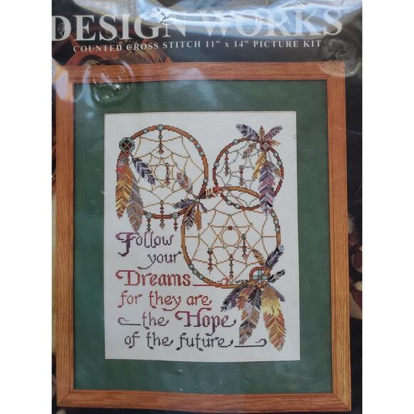 DESIGN WORKS Dreamcatchers Kit 9294 Counted Cross Stitch 11 x 14 NEW SEALED - Picture 2 of 6